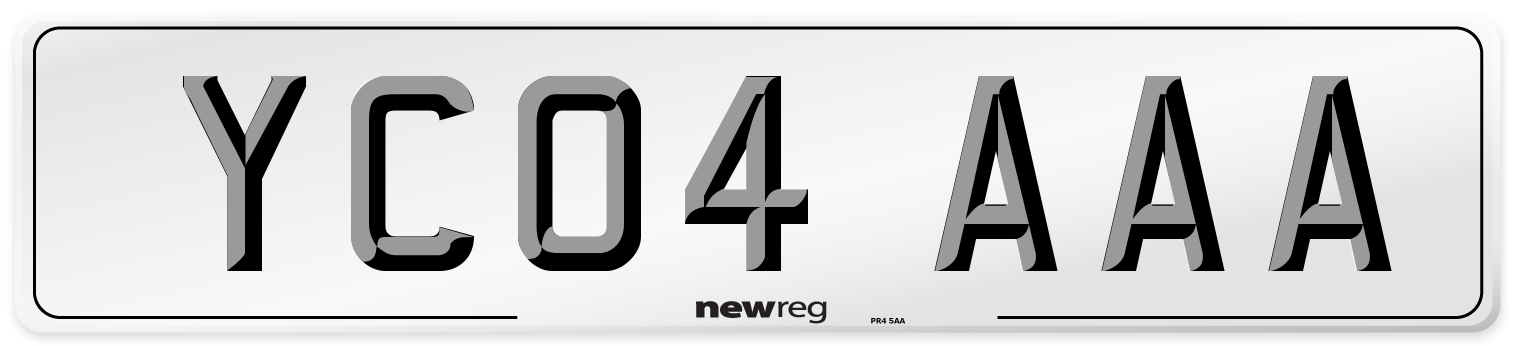 YC04 AAA Number Plate from New Reg